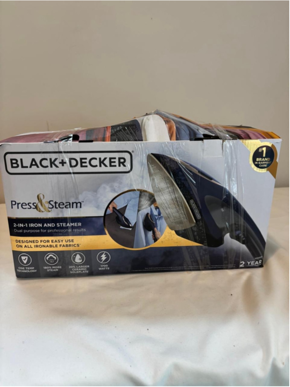 BLACK+DECKER HGS500 Press & Steam 2-in-1 Iron Steamer 1700W #S148